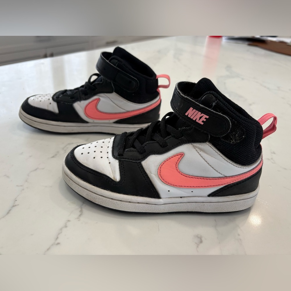 Nike Kids Black and Pink High-Top Sneakers